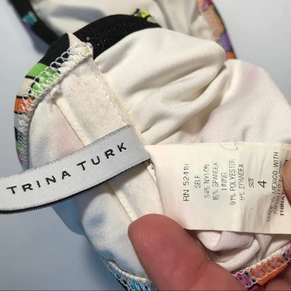 Trina Turk Multi Color Gold Detail Bikini Top - Picture 6 of 6